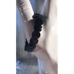 Blue Sandstone Stretch Bangle Bracelet